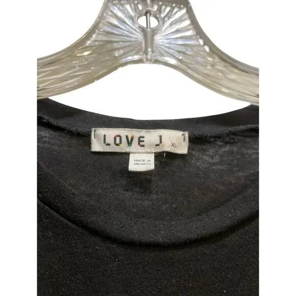 Love J QUEEN Embroidered Crop Top XL Black Pink - Picture 4 of 5